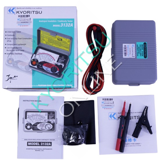 KEW-3132 Kyoritsu Analogue Insulation / Continuity Tester 250V/500V/1000V